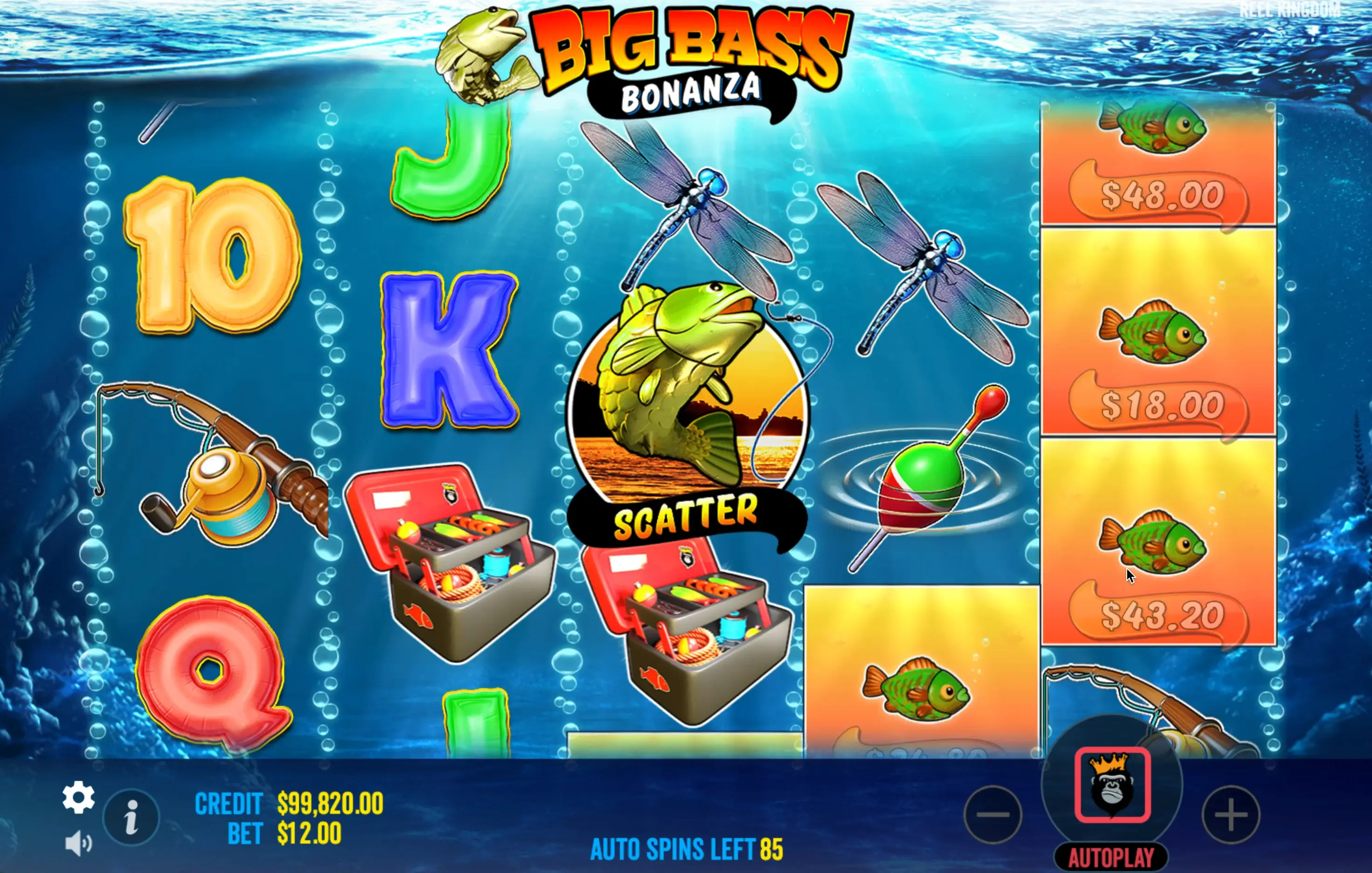 Ставки в слоте Big Bass Bonanza