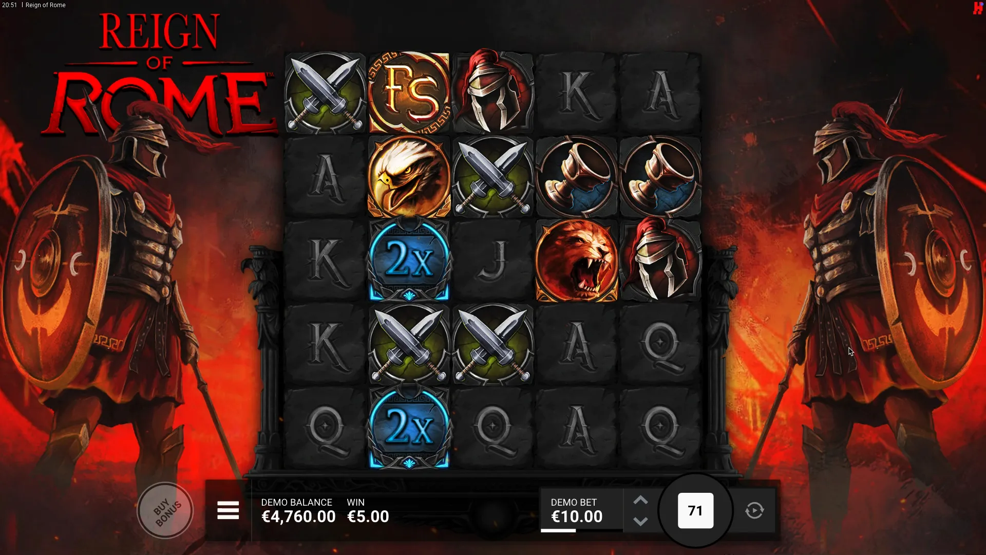 Táticas de slot Reign of Rome