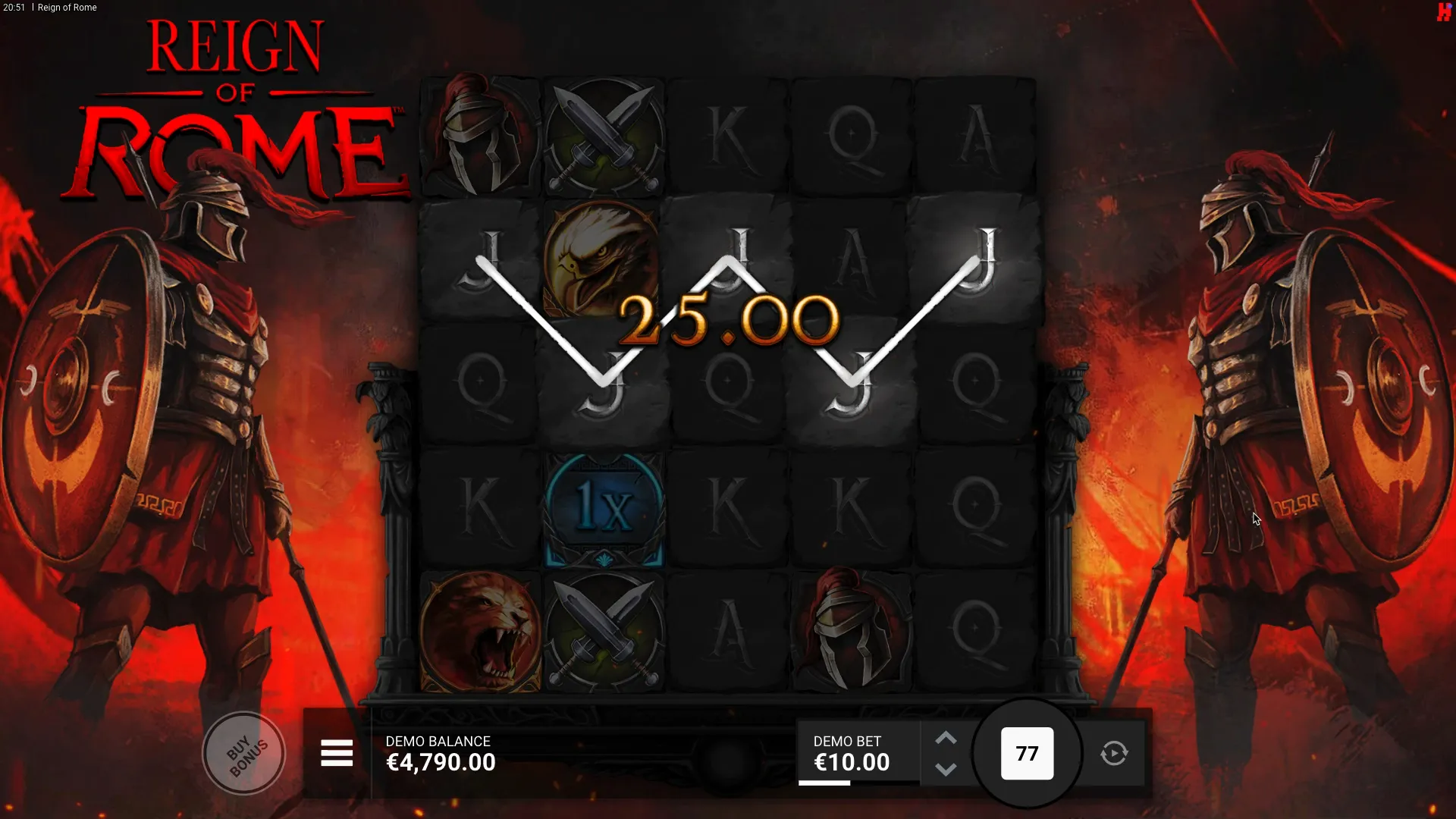 Registro de slot Reign of Rome